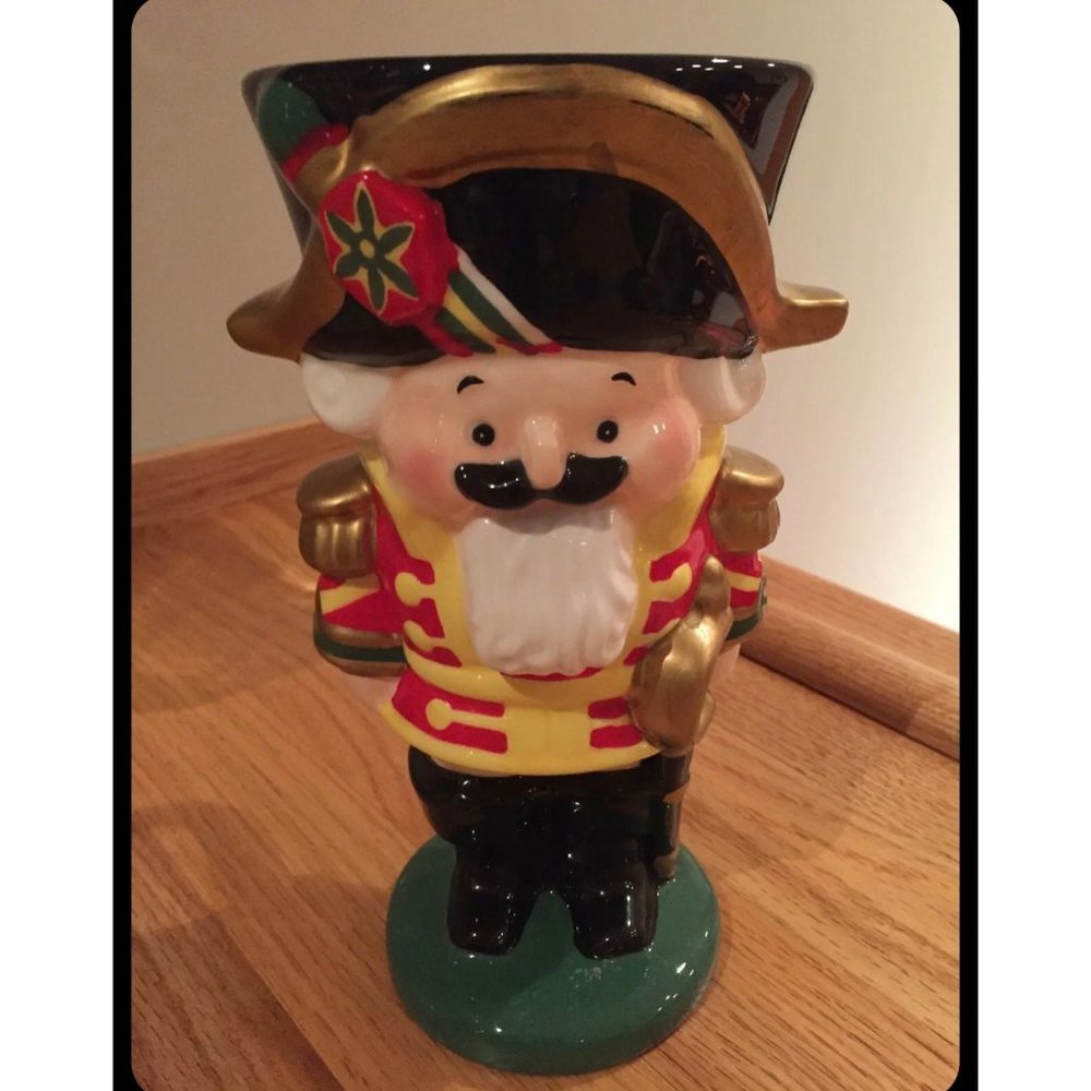 Christmas ceramic nutcracker stein pitcher, telaflora gift mug